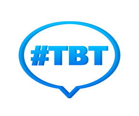 Tbt hashtag thursday throwback symbol. Vector stock illustration.