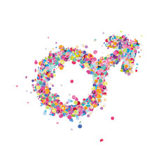 transgender icon - sex gender symbol illustration with confetti