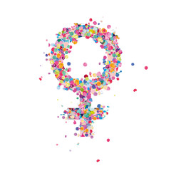 transgender icon - sex gender symbol illustration with confetti