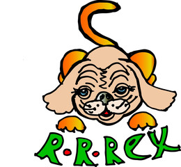 red dog, cartoon, animal, vector, illustration, character, fun, face, funny, baby, drawing, smile, cute, happy, nature, dog, art, design, orange, pet, mascot, eyes, icon