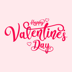 Valentines Day calligraphy concept. Happy valentines day banner on white background.
