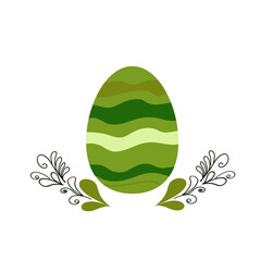 Vector illustration with Easter egg  white background for holidays design.