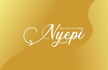 Obraz premium Lettering Nyepi Minimalist Vector Design