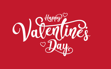 Fototapeta na wymiar Valentines Day calligraphy concept. Happy valentines day banner on white background.