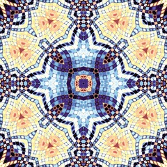 Abstract geometrical background. Symmetric mosaic art pattern.