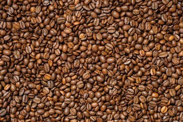 Background from fresh roasted aromatic coffee beans.