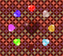 Vector, Seamless, Image Symbolizing Valentine's Day in The Form of Stylized Multi-Colored Hearts Located On a Colorful Background