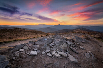 Beautiful landscape of mountains during sunset - Bieszczady in Poland © Piotr Krzeslak