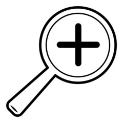 Fototapeta premium Magnifier Flat Icon Isolated On White Background