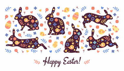 Holiday Easter card or festive banner, vector