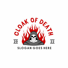 Flame Robe Skull Logo Design