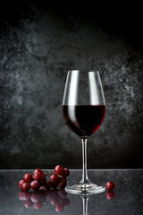 Glass of red wine.