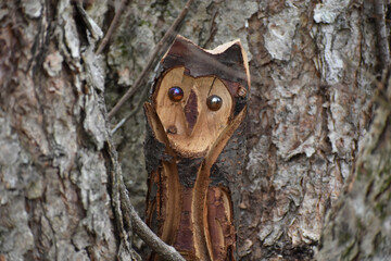 Obraz premium homemade wooden owl