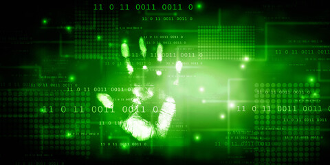 Fingerprint Scanning Technology Concept 2d Illustration
