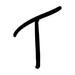 Hand drawing  Alphabet T icon.