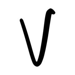 Hand drawing  Alphabet V icon.