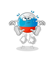 russia flag fart jumping illustration. character vector