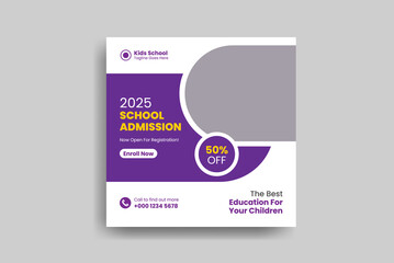 School admission social media post template