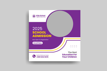 School admission social media post template