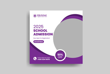 School admission social media post template