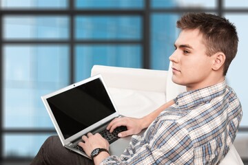 Focused businessman corporate leader ceo executive manager thinking of online planning,