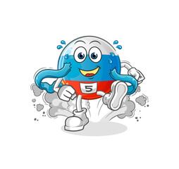 russia flag runner character. cartoon mascot vector