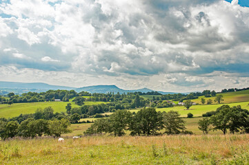Fototapeta na wymiar Summertime hills in Wales.