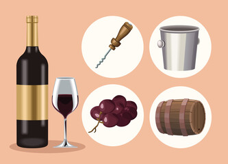 five delicious wine icons