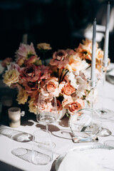 Wedding table decoration. Wedding flowers. Wedding cards. Invitation cards.