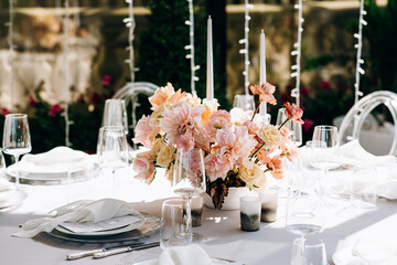 Wedding table decoration. Wedding flowers. Wedding cards. Invitation cards.