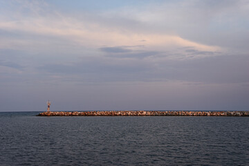 Sea sunset lighthouse