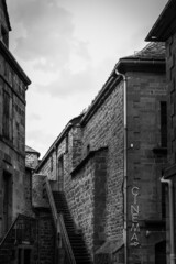 Cinema neon in black and white in auvergne france