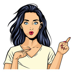 woman indexign pop art © Jemastock