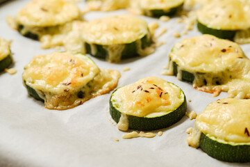 Zucchini with melted cheese