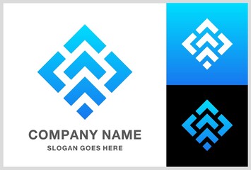 Square Arrow Space Business Company Vector Logo Design