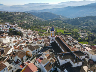 Fototapeta na wymiar Drone view at the town of El Burgo on Andalucia on Spain