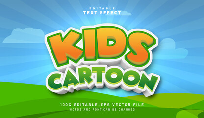 3D Kids Cartoon text effect - Editable text effect
