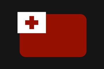 Obraz premium Tonga flag vector illustration. Kingdom of Tonga national flag. Red, and white colour concept.