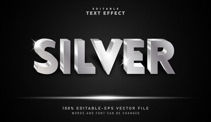3D Silver text effect - Editable text effect