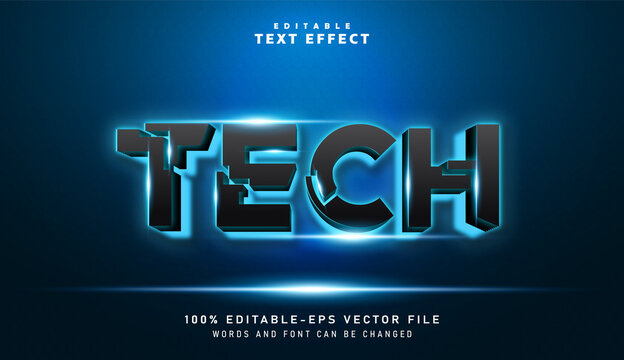 3D Tech text effect - Editable text effect