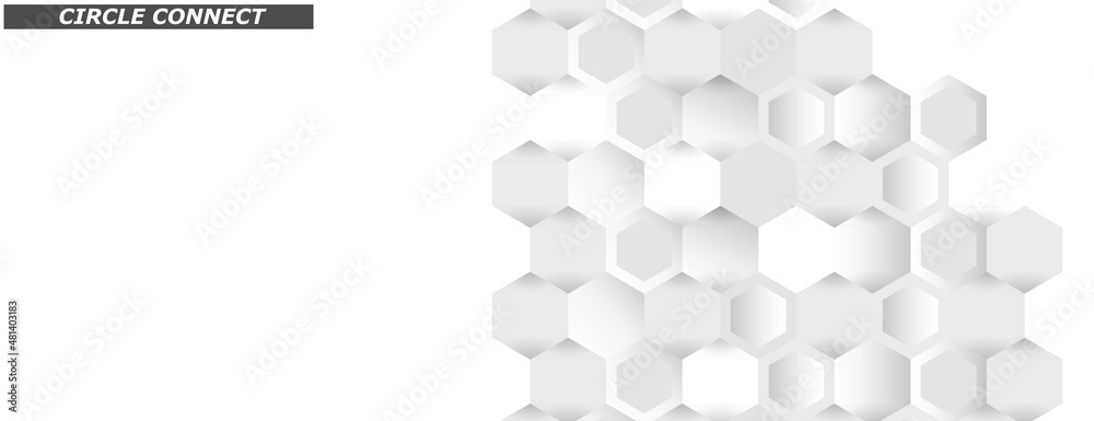 Aufkleber Vector banner design. White background with hexagon pattern. Hexagons geometric element concept network
