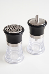Set of simple salt and oil dispensers, isolated