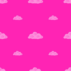 Cute clouds seamless pattern. Stylized children ornament.
