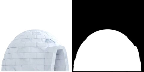3D rendering illustration of an igloo