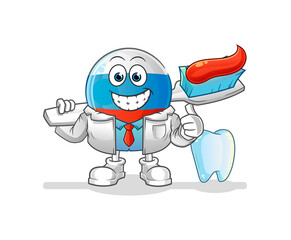 russia flag dentist illustration. character vector