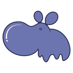 simple cute hippopotamus vector logo