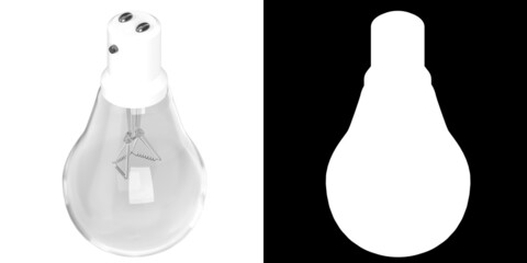 3D rendering illustration of an incandescent light bulb