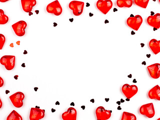 Abstract Background of Red Hearts. Concept congratulations , Love.