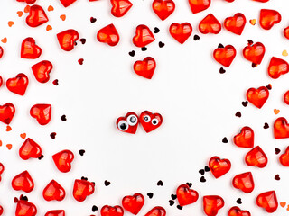 Abstract Background of Red Hearts. Concept congratulations , Love.