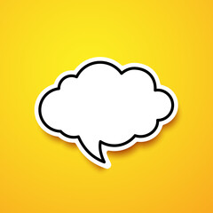 Cloud shape quote speech bubble icon illustration